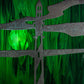 Meyda Lighting Lighthouse & Trawler 17" Verdigris Straight Arm Wall Sconce With Emerald Green Shade Glass