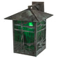 Meyda Lighting Lighthouse & Trawler 17" Verdigris Straight Arm Wall Sconce With Emerald Green Shade Glass