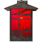 Meyda Lighting Lighthouse & Trawler 17" Verdigris Straight Arm Wall Sconce With Red Art Shade Glass