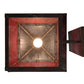Meyda Lighting Lighthouse & Trawler 17" Verdigris Straight Arm Wall Sconce With Red Art Shade Glass