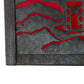 Meyda Lighting Lighthouse & Trawler 17" Verdigris Straight Arm Wall Sconce With Red Art Shade Glass