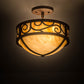 Meyda Lighting Lilliana 12" 3-Light Cafe Noir Semi-flush Mount Light With Beige Travertine Idalight Shade Glass