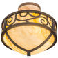 Meyda Lighting Lilliana 12" 3-Light Cafe Noir Semi-flush Mount Light With Beige Travertine Idalight Shade Glass