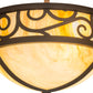 Meyda Lighting Lilliana 12" 3-Light Cafe Noir Semi-flush Mount Light With Beige Travertine Idalight Shade Glass