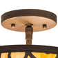Meyda Lighting Lilliana 12" 3-Light Cafe Noir Semi-flush Mount Light With Beige Travertine Idalight Shade Glass