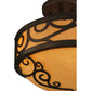 Meyda Lighting Lilliana 12" 3-Light Gilded Tobacco Semi-flush Mount Ceiling Light With Amber Quartz Idalight Shade