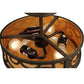 Meyda Lighting Lilliana 12" 3-Light Gilded Tobacco Semi-flush Mount Ceiling Light With Amber Quartz Idalight Shade
