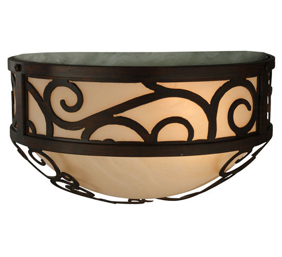 Meyda Lighting Lilliana 12" 3-Light Rustic Iron Flush Mount Light With Sahara Taupe Idalight Shade