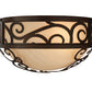 Meyda Lighting Lilliana 12" 3-Light Rustic Iron Flush Mount Light With Sahara Taupe Idalight Shade