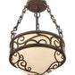 Meyda Lighting Lilliana 12" 3-Light Rustic Iron Inverted Pendant Light With Sahara Taupe Idalight Shade