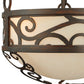 Meyda Lighting Lilliana 12" 3-Light Rustic Iron Inverted Pendant Light With Sahara Taupe Idalight Shade
