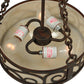 Meyda Lighting Lilliana 12" 3-Light Rustic Iron Inverted Pendant Light With Sahara Taupe Idalight Shade