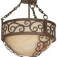Meyda Lighting Lilliana 16" 3-Light Cortez Gold Inverted Pendant Light With Sahara Taupe Idalight Shade