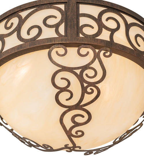 Meyda Lighting Lilliana 16" 3-Light Cortez Gold Inverted Pendant Light With Sahara Taupe Idalight Shade