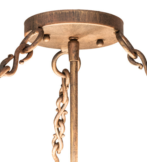 Meyda Lighting Lilliana 16" 3-Light Cortez Gold Inverted Pendant Light With Sahara Taupe Idalight Shade