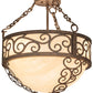 Meyda Lighting Lilliana 16" 3-Light Cortez Gold Inverted Pendant Light With Sahara Taupe Idalight Shade