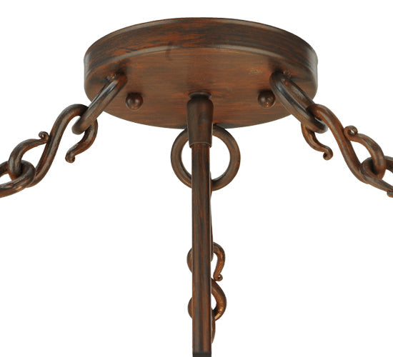 Meyda Lighting Lilliana 16" 3-Light Rustic Iron Inverted Pendant Light With Sahara Taupe Idalight Shade