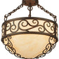 Meyda Lighting Lilliana 16" 3-Light Rustic Iron Inverted Pendant Light With Sahara Taupe Idalight Shade
