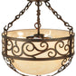 Meyda Lighting Lilliana 16" 3-Light Rustic Iron Inverted Pendant Light With Sahara Taupe Idalight Shade