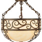 Meyda Lighting Lilliana 16" 3-Light Rustic Iron Inverted Pendant Light With Sahara Taupe Idalight Shade