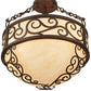 Meyda Lighting Lilliana 16" 3-Light Rustic Iron Inverted Pendant Light With Sahara Taupe Idalight Shade