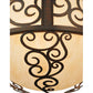 Meyda Lighting Lilliana 16" 3-Light Rustic Iron Inverted Pendant Light With Sahara Taupe Idalight Shade