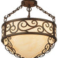 Meyda Lighting Lilliana 16" 3-Light Rustic Iron Inverted Pendant Light With Sahara Taupe Idalight Shade