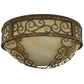 Meyda Lighting Lilliana 21" 3-Light Pompeii Gold Flush Mount Light With Sahara Taupe Idalight Shade
