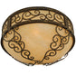 Meyda Lighting Lilliana 21" 3-Light Pompeii Gold Flush Mount Light With Sahara Taupe Idalight Shade