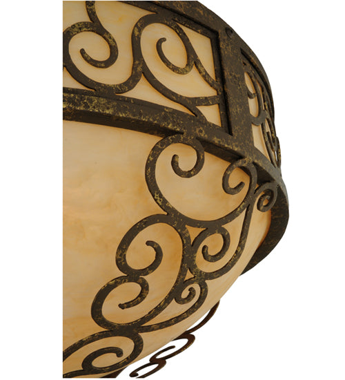 Meyda Lighting Lilliana 21" 3-Light Pompeii Gold Flush Mount Light With Sahara Taupe Idalight Shade