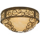 Meyda Lighting Lilliana 21" 3-Light Pompeii Gold Flush Mount Light With Sahara Taupe Idalight Shade