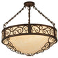 Meyda Lighting Lilliana 24" 4-Light Rustic Iron Inverted Pendant Light With Sahara Taupe Idalight Shade