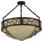 Meyda Lighting Lilliana 24" 4-Light Rustic Iron Inverted Pendant Light With Sahara Taupe Idalight Shade