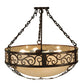 Meyda Lighting Lilliana 24" 4-Light Rustic Iron Inverted Pendant Light With Sahara Taupe Idalight Shade