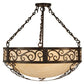 Meyda Lighting Lilliana 24" 4-Light Rustic Iron Inverted Pendant Light With Sahara Taupe Idalight Shade