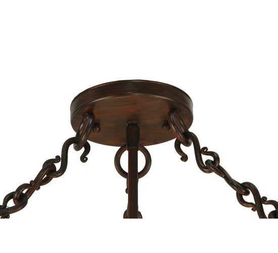 Meyda Lighting Lilliana 24" 4-Light Rustic Iron Inverted Pendant Light With Sahara Taupe Idalight Shade