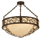Meyda Lighting Lilliana 24" 4-Light Rustic Iron Inverted Pendant Light With Sahara Taupe Idalight Shade
