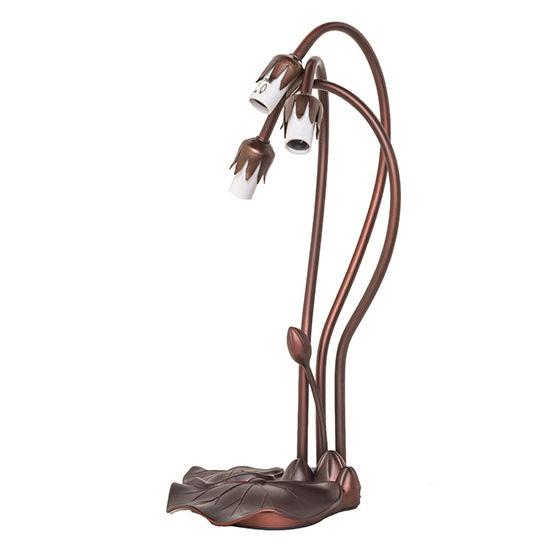 Meyda Lighting Lily 16" 3-Light Gooseneck Mahogany Bronze Table Lamp Base