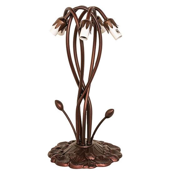 Meyda Lighting Lily 16" 5-Light Mahogany Bronze Gooseneck Table Lamp Base
