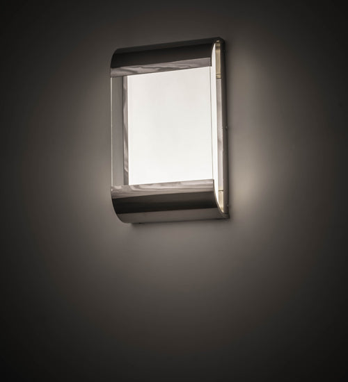 Meyda Lighting Limoux 9" LED Polished Nickel Wall Sconce With Clear & Frosted Clear Shade Glass