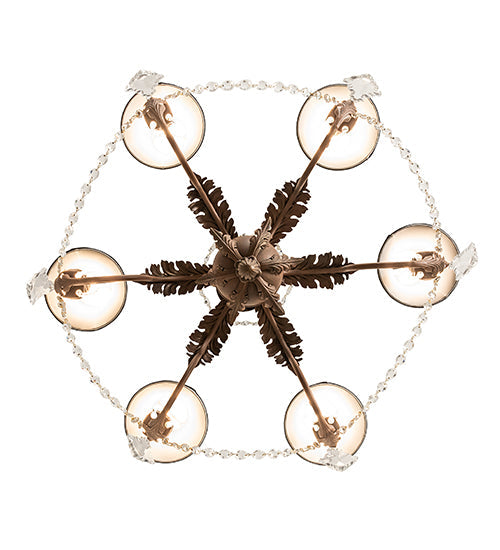 Meyda Lighting Lindsay 30" 6-Light Cortez Gold Chandelier With Black Giltedge Shade