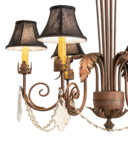 Meyda Lighting Lindsay 30" 6-Light Cortez Gold Chandelier With Black Giltedge Shade