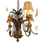 Meyda Lighting Lindsay 30" 6-Light Cortez Gold Chandelier With Taupe Textrene Shade