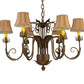 Meyda Lighting Lindsay 30" 6-Light Cortez Gold Chandelier With Taupe Textrene Shade
