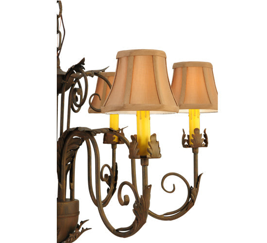 Meyda Lighting Lindsay 30" 6-Light Cortez Gold Chandelier With Taupe Textrene Shade