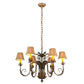 Meyda Lighting Lindsay 30" 6-Light Cortez Gold Chandelier With Taupe Textrene Shade