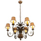 Meyda Lighting Lindsay 30" 6-Light Cortez Gold Chandelier With Taupe Textrene Shade