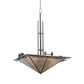 Meyda Lighting Lineage 36" 4-Light Antique Copper Inverted Pendant Light With Silver Mica Shade Glass