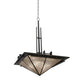 Meyda Lighting Lineage 36" 4-Light Antique Copper Inverted Pendant Light With Silver Mica Shade Glass