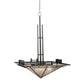 Meyda Lighting Lineage 36" 4-Light Antique Copper Inverted Pendant Light With Silver Mica Shade Glass